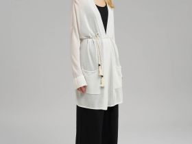 Свободный кардиган с тонким поясом