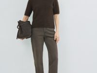 Джемпер из ангоры с коротким рукавом, Коричневый