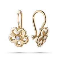 Серьги из желтого золота с бриллиантами э0301сг04210526