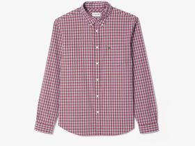 Мужская рубашка Lacoste Check Poplin в клетку