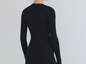 Вязаное платье мини, Черный