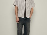 Рубашка с коротким рукавом в полоску