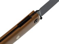 Складной нож Petrified Fish Patte, сталь 12C27, рукоять G10, tan