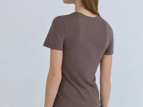 Базовая футболка из хлопка, Коричневый