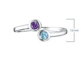 Кольцо из серебра с топазом и аметистом э0681кц09251205