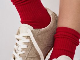 Носки в рубчик, 3 пары, Красный