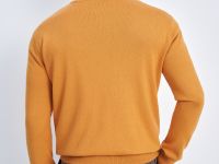 Джемпер из хлопка и шерсти с округлым вырезом