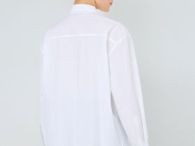 Хлопковая рубашка с галстуком, Белый