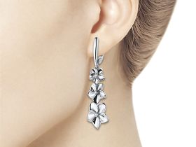 Серьги из серебра с бриллиантами э0601сг01173000