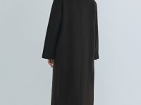 Длинное двубортное пальто из шерсти, Коричневый