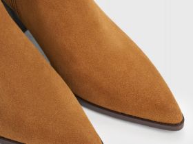 Казаки из натуральной замши, Бежевый