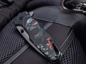 Складной нож Boker Screaming Skull, сталь 440А, рукоять нержавеющая сталь