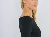 Лонгслив из вискозы, Черный