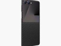 Чехол-накладка Keephone Diago Aramid MagSafe для Samsung Galaxy Z Flip8 карбоновый кевлар (черно-серый)