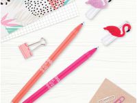 Ручка гелевая стираемая MESHU "Flamingo" синяя, 0,5 мм, корпус ассорти