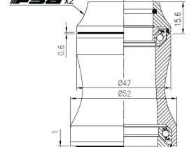 Рулевая колонка FSA Orbit C33E алю NO.44E 1"1/8-1"1/4 интегрированная (черный 15 мм посадочный 44 и 55.95 мм / внешний 51 и 62 мм)