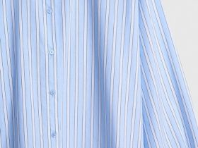 Рубашка в полоску из хлопка, Голубой