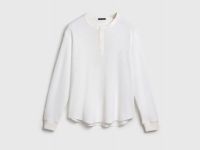 Лонгслив пижамный из текстурной ткани, Белый