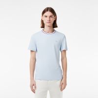 Мужская футболка Lacoste с воротником в полоску из эластичного хлопка