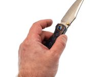 Складной нож Assassin knives Mini Rex, сталь Elmax/Damascus, рукоять титан