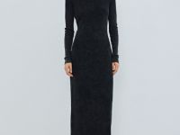 Платье в рубчик с эффектом стирки, Серый