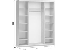 Шкаф-купе Байкал 3-180x220 Дуб Золотистый 1 зеркало