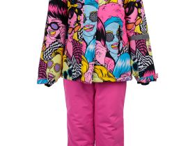 Зимний комплект из мембранной ткани для девочки: куртка, полукомбинезон