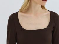 Боди с длинным рукавом, Коричневый