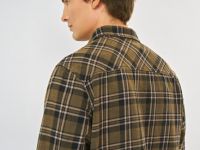 Рубашка в клетку с эффектом стирки, Желтый