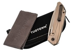 Складной нож TUOTOWN RT-Stinger Stonewash, сталь T14N, рукоять Grey Ti