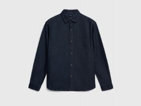 Джинсовая рубашка на пуговицах, Синий