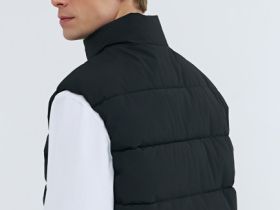 Утеплённый стёганый жилет, Черный
