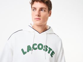 Мужская хлопковая толстовка Lacoste с капюшоном