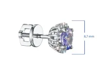 Пусеты из белого золота с танзанитами и бриллиантами э4742пс08210451