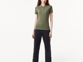Женское поло Lacoste приталенного кроя из эластичного хлопка