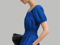 Платье миди с эластичным поясом