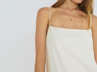 Платье А-силуэта на тонких бретелях, Бежевый