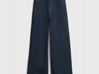 Утеплённые широкие джинсы, Синий