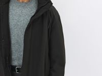 Удлинённая куртка с капюшоном, Черный