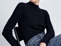 Джемпер приталенного силуэта с воротником-стойкой