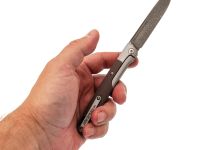 Складной нож Nimo Attendant, сталь дамаск, рукоять G10, коричневый