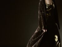 Бархатное кимоно с поясом, Коричневый