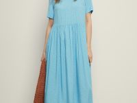 Платье миди с коротким рукавом