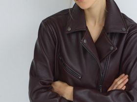 Куртка из искусственной кожи, Фиолетовый