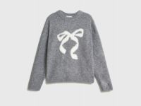 Вязаный джемпер для девочек, Серый