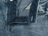 Свободные прямые джинсы средней посадки, Синий