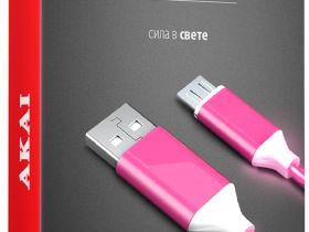 Кабель Akai CE-451 USB / microUSB 1 м Розовый