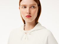Женская флисовая толстовка Lacoste с капюшоном на молнии