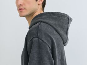 Худи c эффектом стирки, Серый