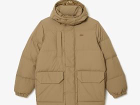 Мужской водонепронецаемый пуховик Lacoste с капюшоном